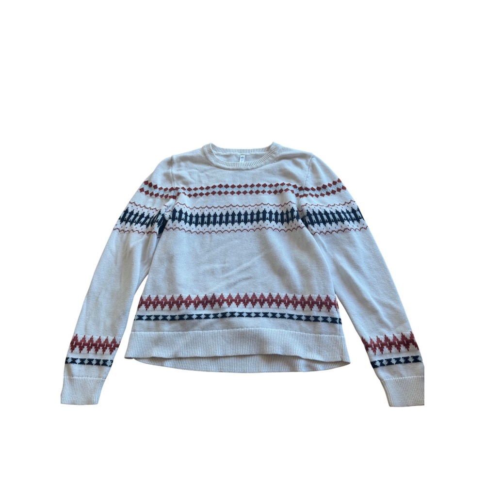 Southern Tide White and Red Patterned Sweater